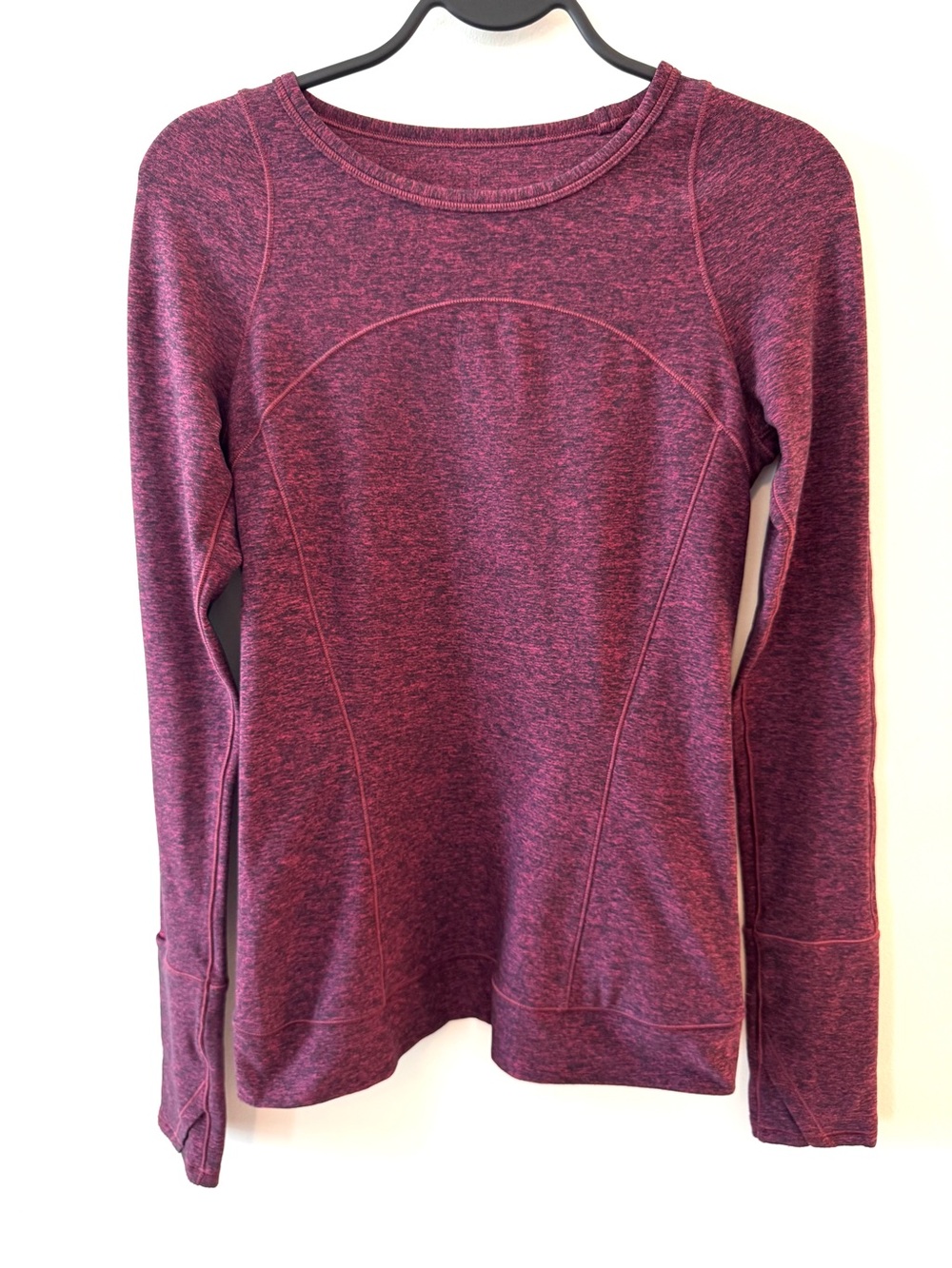 Lululemon &Go Take-Off Long Sleeve Heathered Bordeaux Drama Size 4